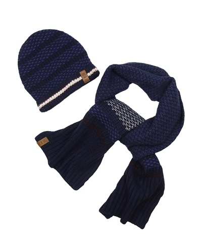 Mayoral Junior Boys' Navy Hat and Scarf Set