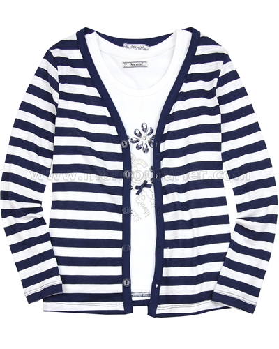 Mayoral Girl's Striped Cardigan and Top Twin Set