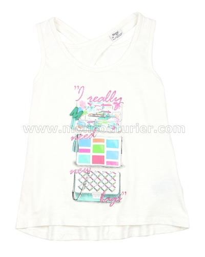Mayoral Girl's Tank Top with Printed Bags