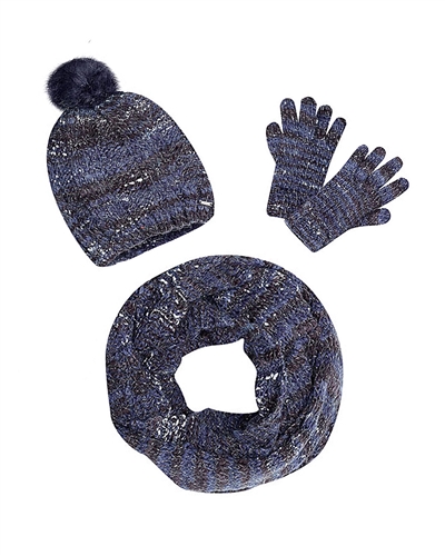 Mayoral Junior Girl's Navy Hat, Scarf and Gloves Set