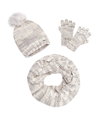 Mayoral Junior Girl's Gray Hat, Scarf and Gloves Set