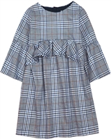 Mayoral Junior Girl's Check Dress with Bell Sleeves