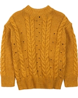 Mayoral Junior Girl's Cable Knit Sweater in Mustard