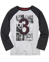 3Pommes Boy's Raglan Sleeve T-shirt with Rock Print