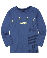 Quimby Boys T-shirt in Skateboard Print in Blue