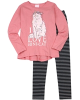 Quimby Girls T-shirt and Striped Leggings Set