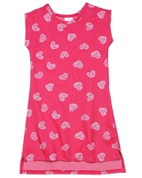 Quimby Girls Knit Dress in Hearts Print in Red