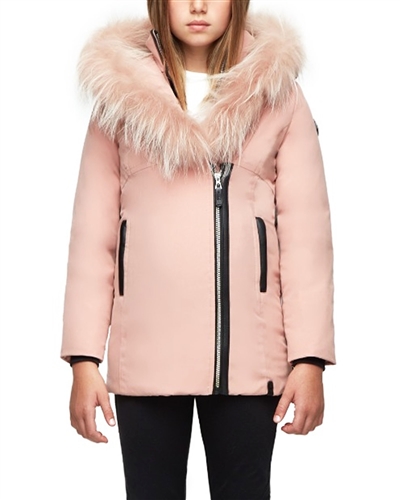 Rudsak Girls Down Jacket with Fur Melisma in Pink