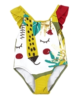 Tuc Tuc Little Girl's One-piece Swimsuit with Safari Print