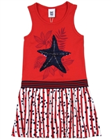 Tuc Tuc Girl's Tank Dress with Stripe and Dot Bottom