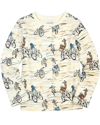 Art and Eden Boy's T-shirt in Bike Race Print