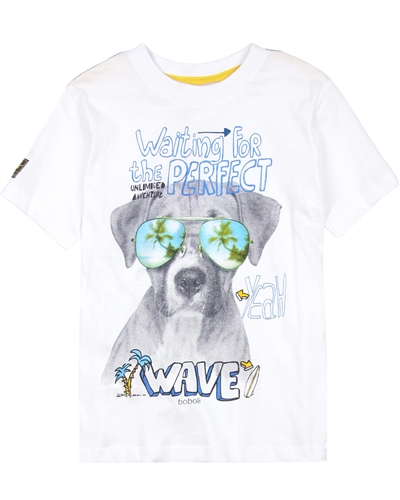 Boboli Boys Beach T-shirt with Dog Print