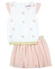 Boboli Girls Embellished Blouse and Polka Dot Skirt Set