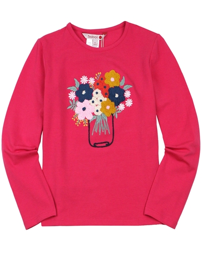 Boboli Girls T-shirt with Floral Applique