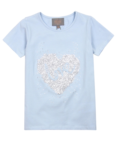 Creamie Girl's T-shirt with Heart Shape Applique
