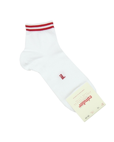 CONDOR Boys' Ankle Sport Socks with Red Stripes