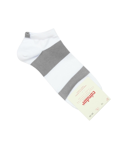 CONDOR Boys' Athletic Striped Trainer Socks White/Grey