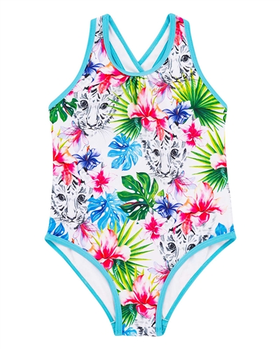 Deux par Deux Tropical Print Swimsuit Playa Del Mar