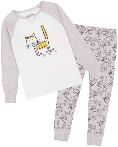 Deux par Deux Cats and Dogs Print Pyjamas Set