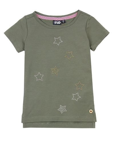 Dress Like Flo T-shirt with Stars in Olive