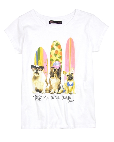 Gloss Junior Girls T-shirt with Surfers Print