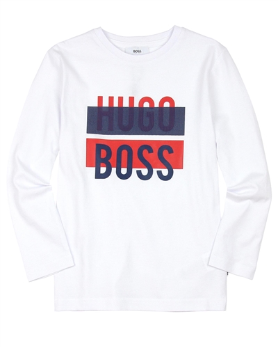 BOSS Boys T-shirt with Logo Print White