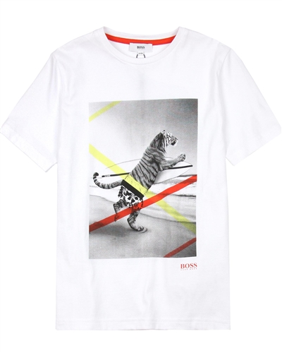 BOSS Boys T-shirt with Tiger Print