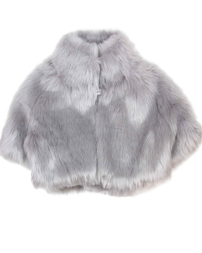 Biscotti Modern Fake Fur Shrug in Gray