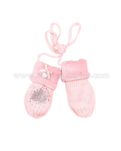 Le Chic Baby Girl Mittens Peach