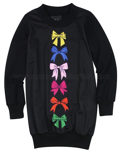 Love Made Love Sweatshirt Dress with Multicoloured Bows