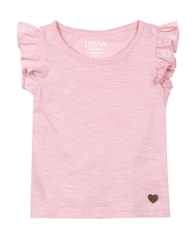 Losan Girls T-shirt with Sleeve Flounces