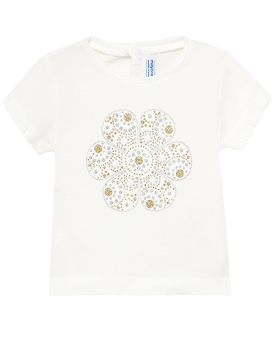 Mayoral Baby Girl's T-shirt with Gold Print Flower