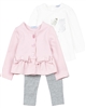 Mayoral Baby Girl's Terry Cardigan, T-shirt and Leggings Set