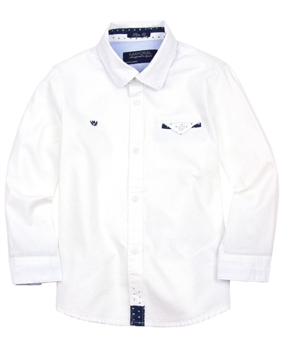 Mayoral Boy's White Shirt with Handkerchief