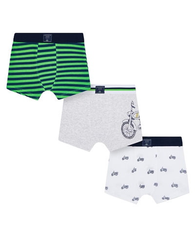 Mayoral Boy's 3-Piece Printed Boxers Set in Green/Grey/White