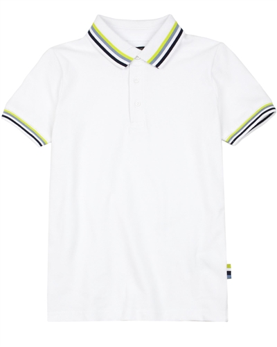 Mayoral Junior Boys' Polo with Striped Collar