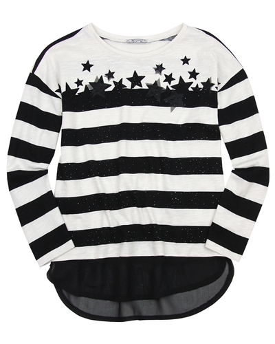 Mayoral Junior Girl's Striped Top with Stars