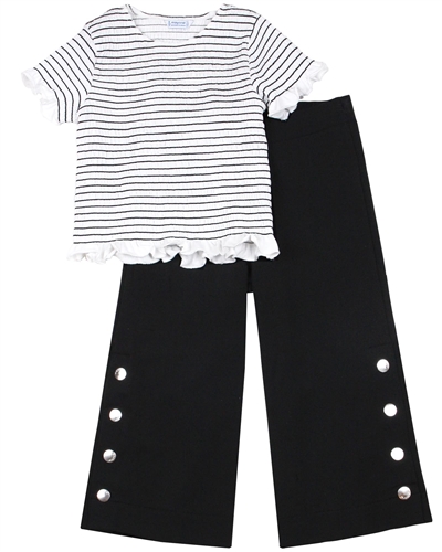 Mayoral Junior Girl's Smocked Top and Culotte Pants Set