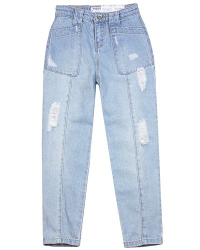 Mayoral Junior Girl's Slouchy Ripped Jeans