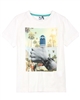 3Pommes Boy's T-shirt with Beach Print Colour Rider