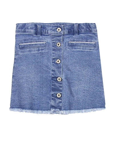 3Pommes Button Front Denim Mini Skirt