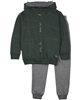 Quimby Boys Green Sweatshirt in Geometric Print and Pants Set