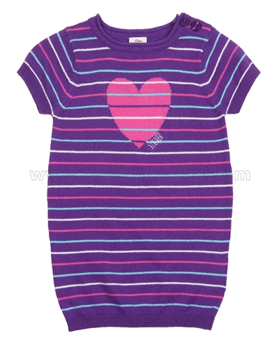 s.Oliver Baby Girls Striped Knit Dress with Hear