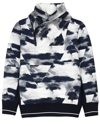 Bellaire Junior Boys Cloud Print Sweater with Collar