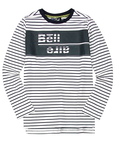 Bellaire Junior Boys Striped T-shirt with Logo Print