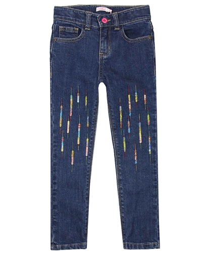 Billyblush Denim Pants with Sequin Embroidery