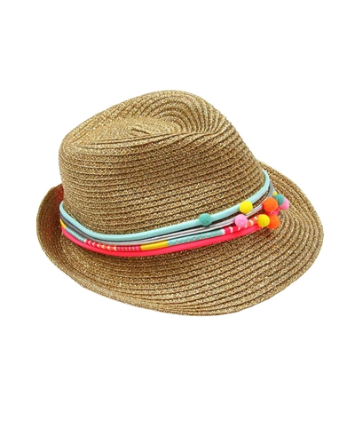 Billyblush Straw Fedora Hat