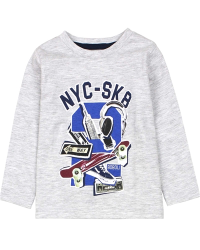 Boboli Little Boys T-shirt with Skateboard Print