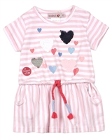 Boboli Baby Girls Striped Dress with Hearts