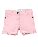 Boboli Baby Girls Twill Shorts with Eyelet Trim